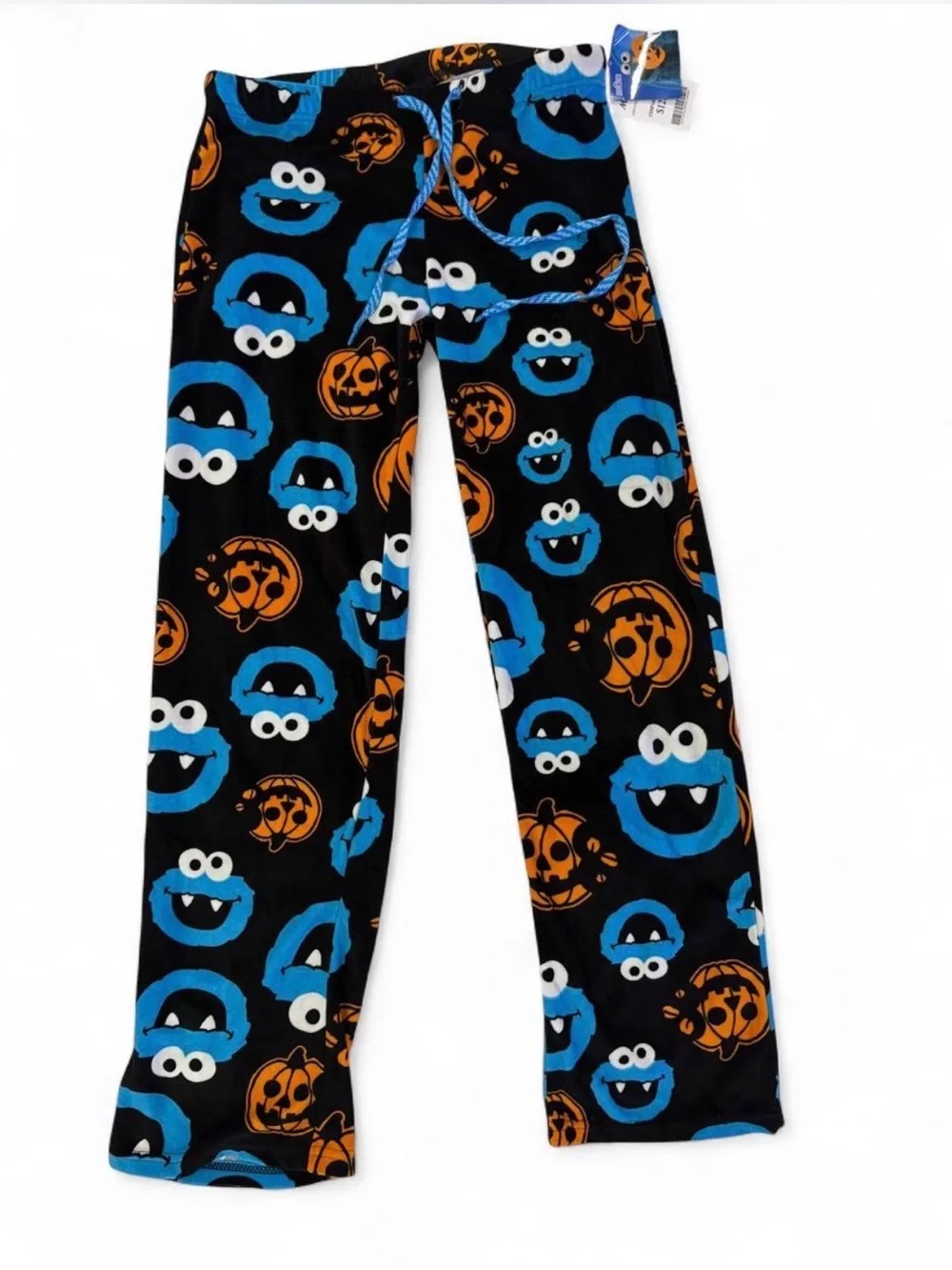Sesame Street Black, Blue & Orange Cookie Monster Halloween Pajama Pants